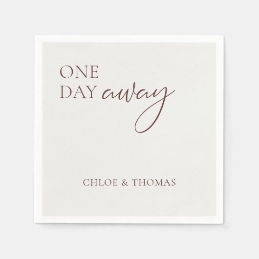 Modern "One Day Away" Napkins for Rehearsal Dinner Servet (Voorkant)