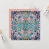 Modern one of a kind Abstract met Sangria kleuren Kaart (Voorkant / Achterkant in situ)