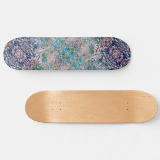 Modern one of a kind Abstract met Sangria kleuren Skateboard (Horizontaal)