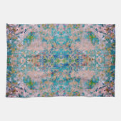 Modern one of a kind Abstract met Sangria kleuren Theedoek (Horizontaal)