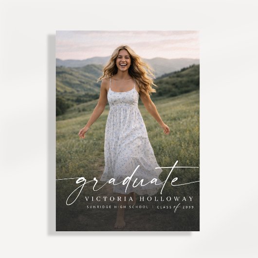 Modern One Photo Graduation Party Invitation