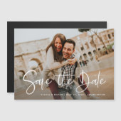 Modern One Photo Wedding Sla de Date Kaart op (Voorkant / Achterkant)