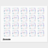 Modern Oneder het Zee Dolfijn Retro Eerste Verjaar Vierkante Sticker (Vel)