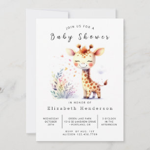 Modern Online Giraffe Baby shower Kaart