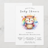 Modern Online Uil Baby shower Kaart (Voorkant / Achterkant)