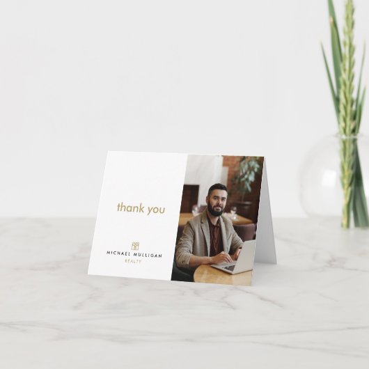 Modern onroerend goed dank u kaart - Monogram (Voorkant)