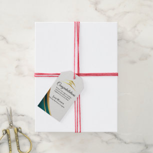 Modern Onroerend Goed Groen & Goud Cadeaulabel