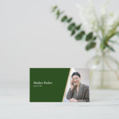 Modern onroerend goed met foto- en QR-code Visitekaartje (Staand voorkant)