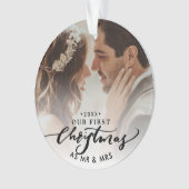Modern 'Ons eerste kerstfeest als Mr & Mrs' Foto Ornament (voorkant)