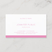 Modern ontwerp Elegant Roze Wit Trendy Plain Visitekaartje (Achterkant)