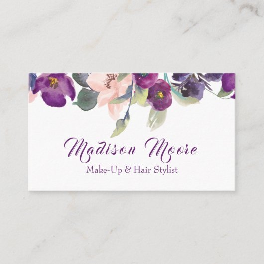 Modern ontwerp Floral Visitekaartje (Voorkant)