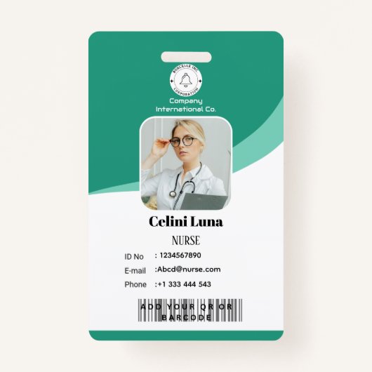 Modern ontwerp met EMT Barcode Integratie Badge (Voorkant)