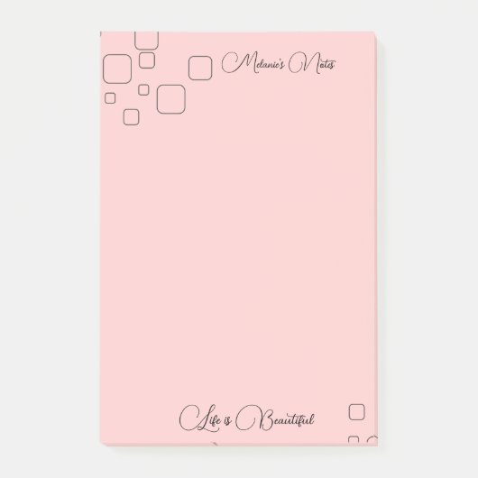 Modern ontwerp met roze achtergrond Post-it Notes (Voorkant)