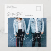 Modern ontwerp Sla de datumfoto op Aankondigingskaart (Voorkant / Achterkant)