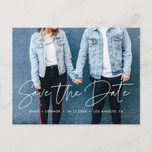 Modern ontwerp Sla de datumfoto op Aankondigingskaart (Voorkant)