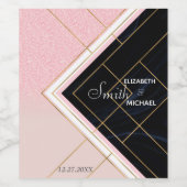 Modern ontwerp voor geometrische roze goudlijnen wijn etiket (Enkel label)