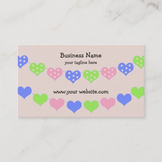 Modern ontwerp voor hartstralen visitekaartje (Voorkant)