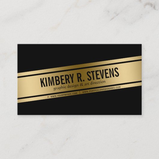 Modern ontwerp voor zwart en goud visitekaartje (Voorkant)
