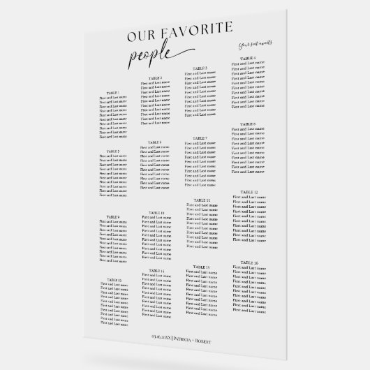 Modern Onze favoriete mensen bruiloft zitgrafiek Acryl Bord (Hoek)