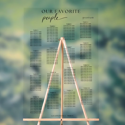 Modern Onze favoriete mensen bruiloft zitgrafiek Acryl Bord (Neutraal)