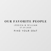 Modern Onze favoriete mensen Trouwspiegel Decal (Vel)