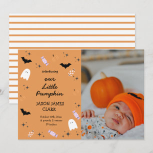 Modern onze kleine pomkin Halloween Birth Announce Aankondiging