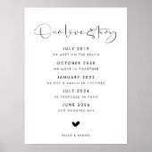 Modern Onze Liefde Verhaal Trouwbord Poster (Voorkant)