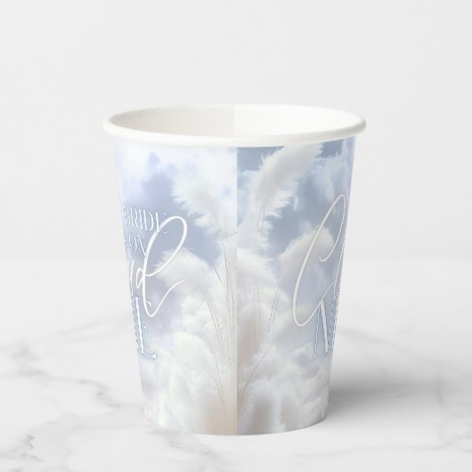 Modern op Cloud Nine 9 Pampas Vrijgezellenfeest Papieren Bekers (Links)