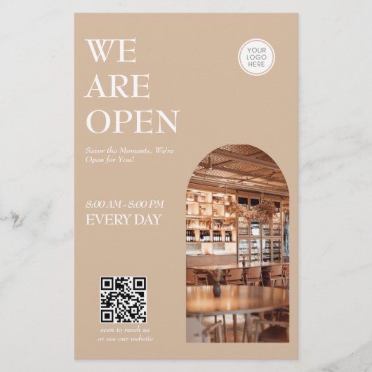 Modern Opening business Arched Photo Prices Flyer (Voorkant)