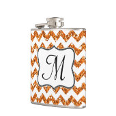 Modern Oran Glitter Chevron Monogram Whiskey Flask Heupfles (Links)