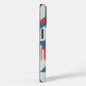 Modern Orange and Blue Triangles Phone Case (Achterkant / Rechts)