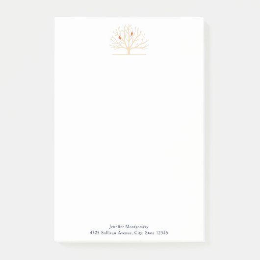 Modern Orange Birds in a Large Tree Illustration Post-it® Notes (Voorkant)