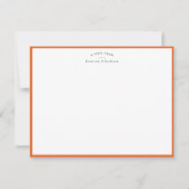 Modern Orange Border Personalized Note Card Kaart (Voorkant)