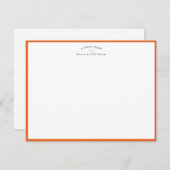 Modern Orange Border Personalized Note Card Kaart (Voorkant / Achterkant)