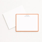 Modern Orange Border Personalized Note Card Kaart