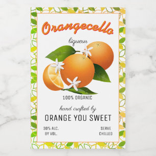 Modern Orangecello Small Fles Label Voedselcontainer Etiket