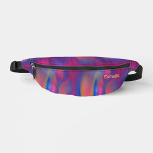 Modern Oranje Blauw Paarse Tie Dye Naam Custom Heuptasje