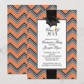 Modern Oranje Chevron 2013 Graduation Party Kaart (Voorkant / Achterkant)