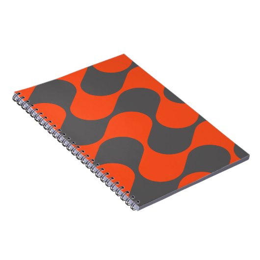 Modern Oranje en grijs Abstract geometrisch patroo Notitieboek (Rechterzijde)