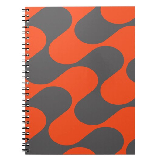 Modern Oranje en grijs Abstract geometrisch patroo Notitieboek (Voorkant)