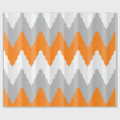 Modern Oranje en grijs Chevron striped pattern Cadeaupapier (Vlak)