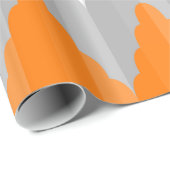 Modern Oranje en grijs Chevron striped pattern Cadeaupapier (Rol Hoek)