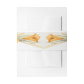 Modern Oranje en Ivory Calla Lily Uitnodigingen Wikkel (Voorkant Voorbeeld)