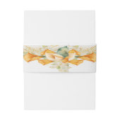 Modern Oranje en Ivory Calla Lily Uitnodigingen Wikkel (Achterkant Voorbeeld)