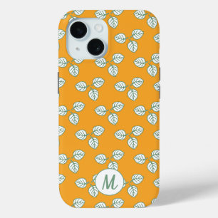 Modern Oranje en wit lederen monogram