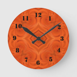 Modern oranje houten patroon ronde klok