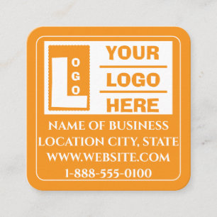Modern Oranje Logo QR Code Scan Website Vierkant Vierkante Visitekaartje