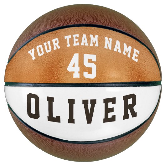 Modern Oranje Metallic Team Name Number Basketbal (Voorkant)