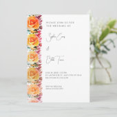 Modern Oranje Ombre Rozen White Wedding Kaart (Staand voorkant)