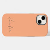 Modern Oranje Pastel Chic Script Aangepast Case-Mate iPhone Case (Achterkant (horizontaal))